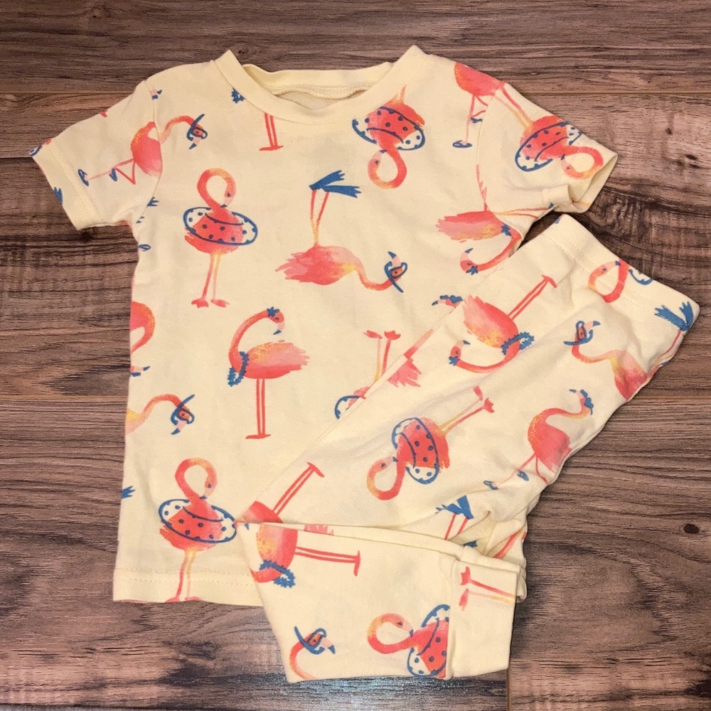 #49. Carter's Yellow Flamingo Pajama Set